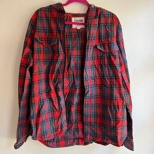 Plaid Jacket Coat Zip Up with Hoodie Forever 21 Men’s Collection Flannel